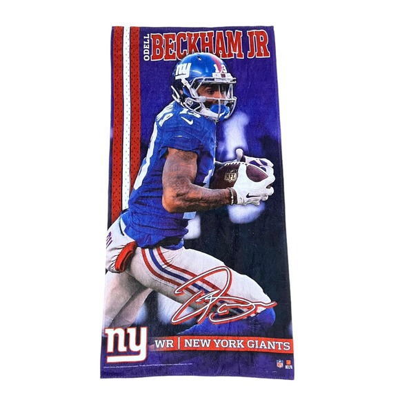 NFL Odell Beckham Jr. New York Giants Wincraft  29 X 58 Beach Pool Dorm Towel - Picture 7 of 7